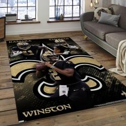 NFL New Orleans Saints Football Team Logo Rectangle Area Rug NOS48