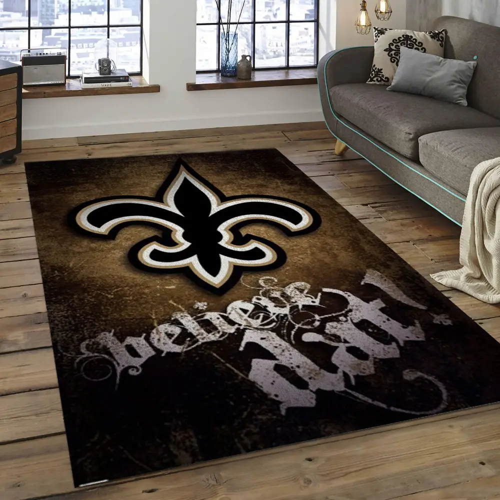 NFL New Orleans Saints Football Team Logo Rectangle Area Rug NOS56