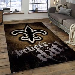 NFL New Orleans Saints Football Team Logo Rectangle Area Rug NOS56