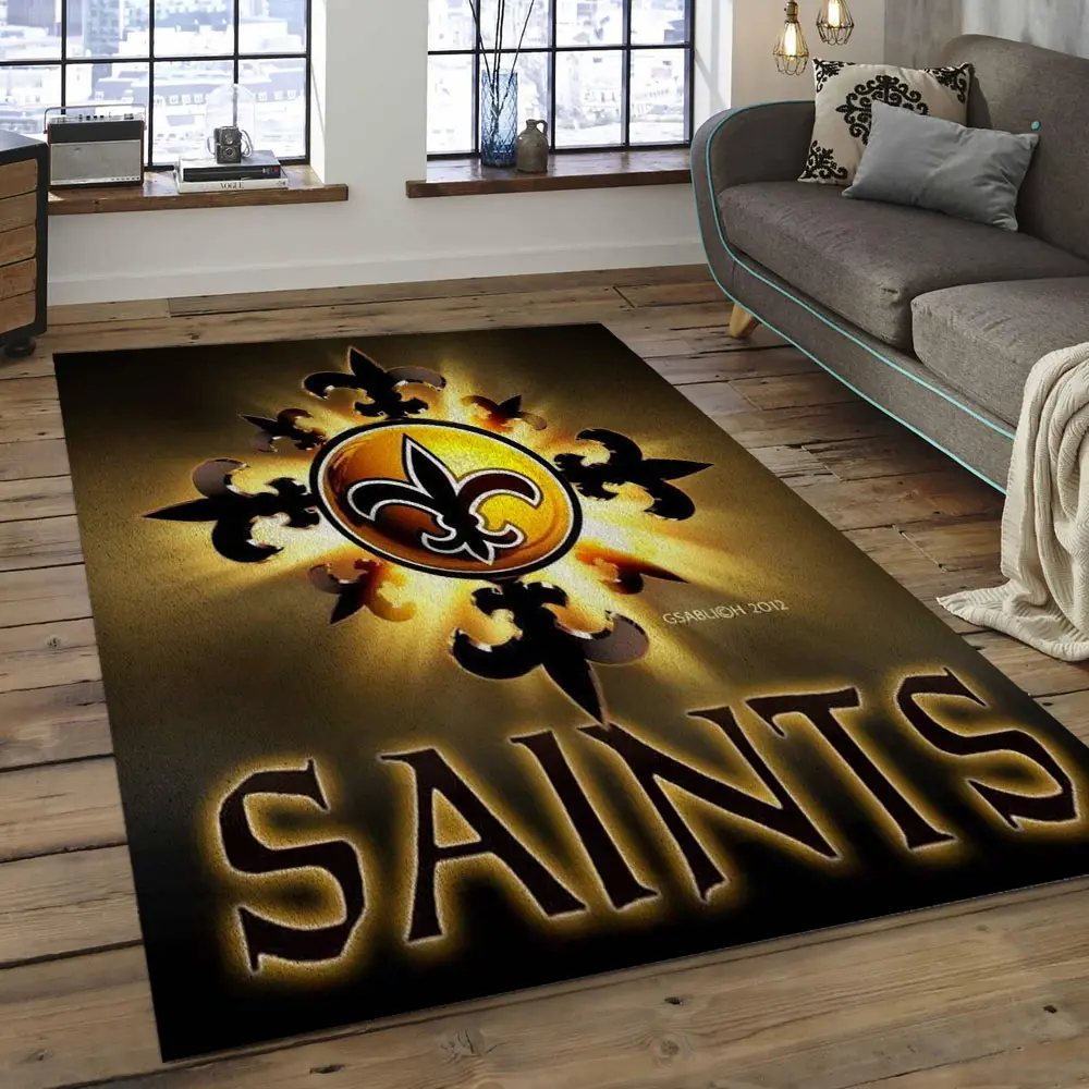 NFL New Orleans Saints Football Team Logo Rectangle Area Rug NOS57