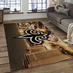 NFL New Orleans Saints Football Team Logo Rectangle Area Rug NOS58