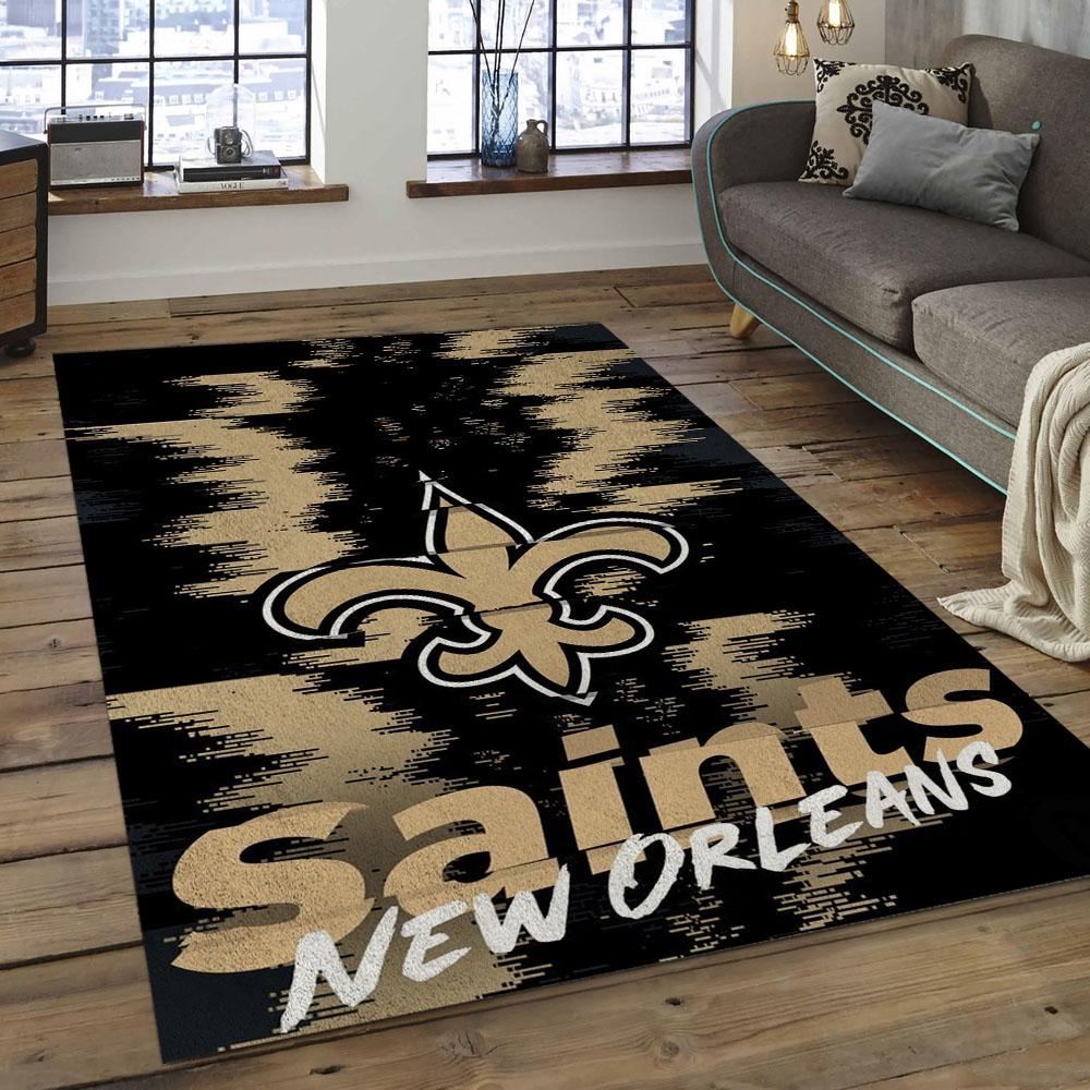 NFL New Orleans Saints Football Team Logo Rectangle Area Rug NOS59