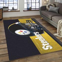 NFL Pittsburgh Steelers Helmet Football Team Logo Area Rug PSF01