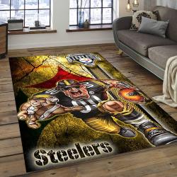 NFL Pittsburgh Steelers Iconic Football Team Logo Area Rug PSF02