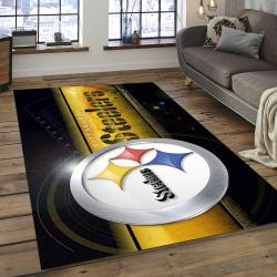 NFL Pittsburgh Steelers Intense Football Team Logo Area Rug PSF24