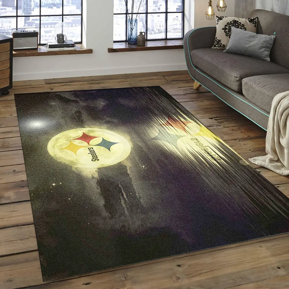 NFL Pittsburgh Steelers Majestic Football Team Logo Area Rug PSF13