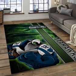 NFL Seattle Seahawks Football Team Logo Rectangle Area Rug SS01
