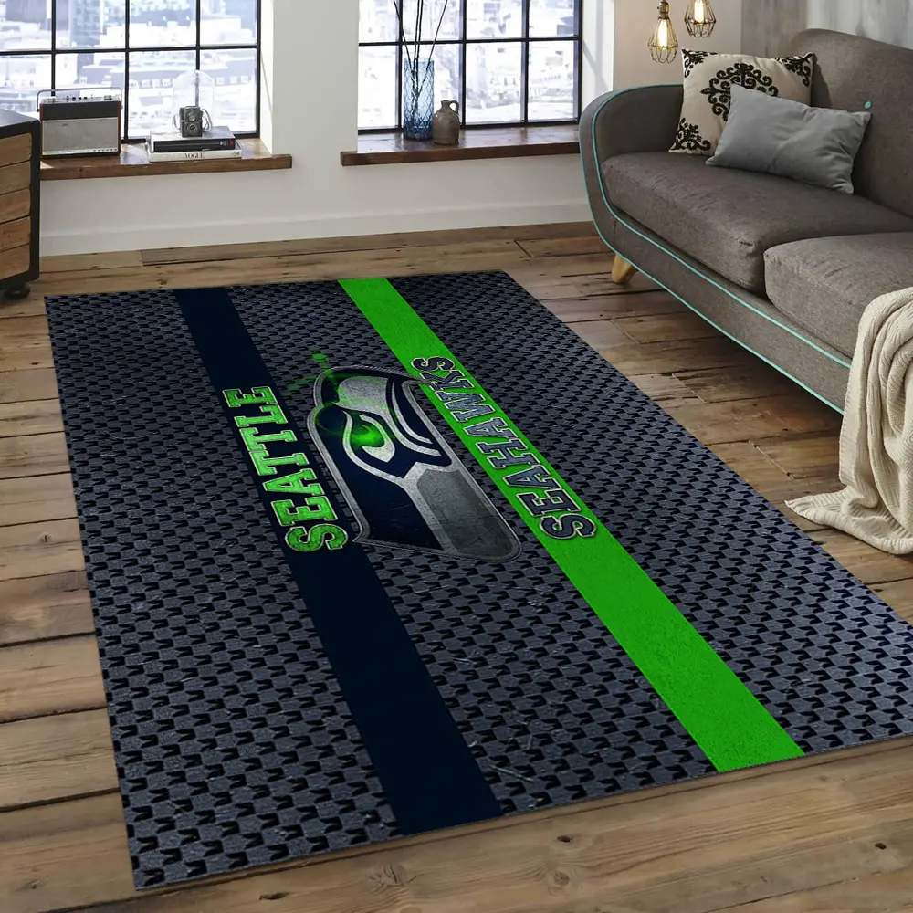 NFL Seattle Seahawks Football Team Logo Rectangle Area Rug SS07