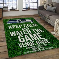 NFL Seattle Seahawks Football Team Logo Rectangle Area Rug SS21