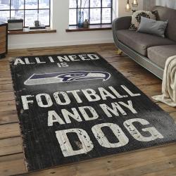 NFL Seattle Seahawks Football Team Logo Rectangle Area Rug SS22