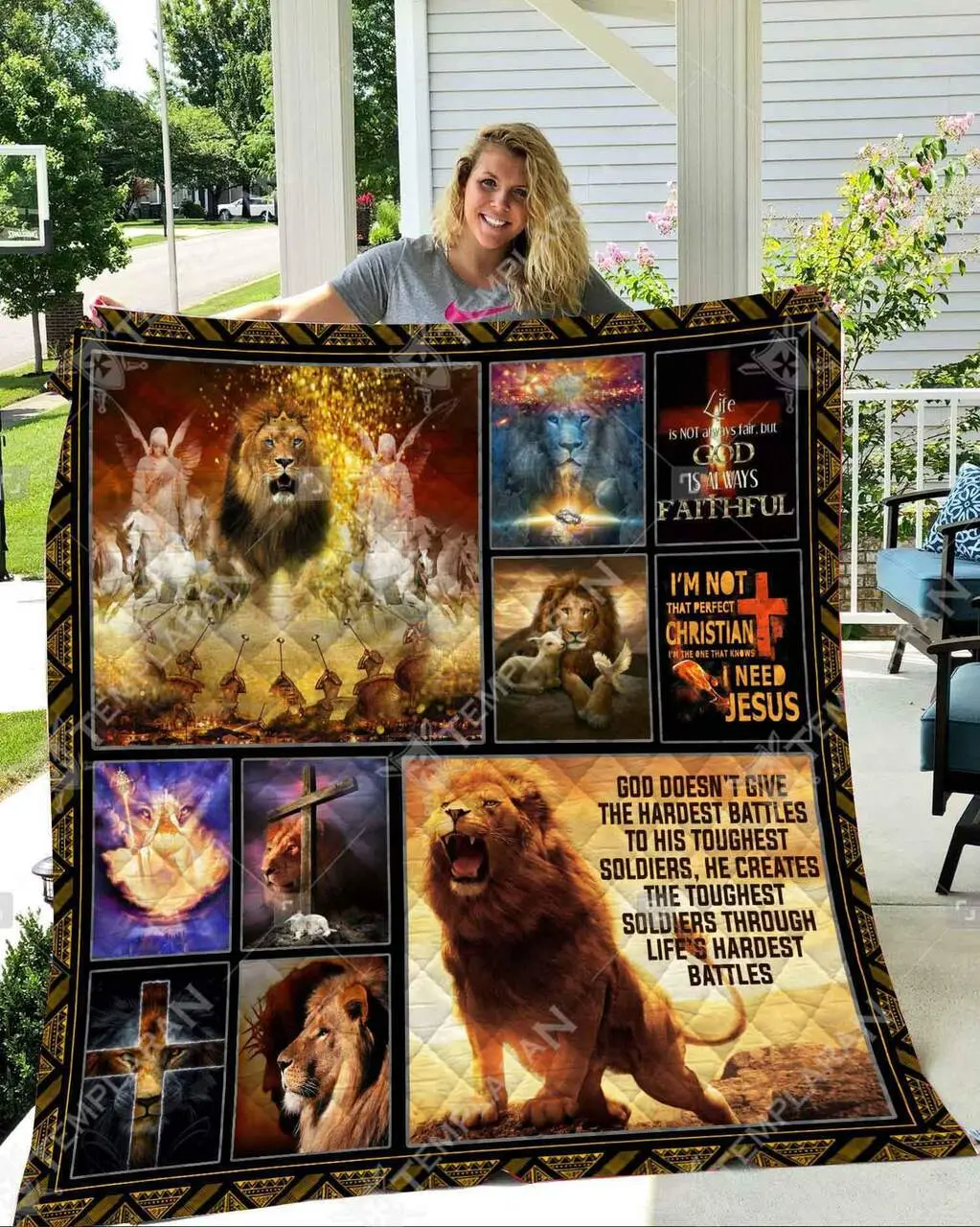 3D Blanket Nvh-Qnk019 Lion Of Jurah Quilt and Home Decor