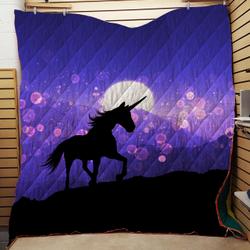 3D Fantasy Unicorn On A Mountain Quilt Pro and Home Decor