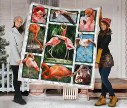 3D Flamingo Quilt Blanket Dhc020120183Td and Home Decor