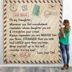3D Letter To Daughter From Dad Custom Quilt and Home Decor