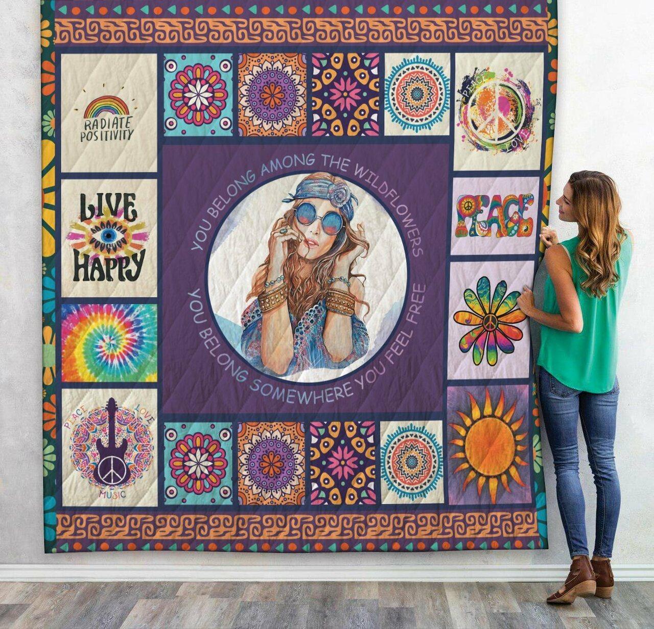 3D You Belong Somewhere You Feel Free Custom Quilt and Home Decor