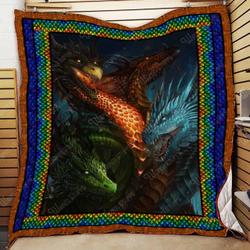 4 Dragon Quilt and Home Decor