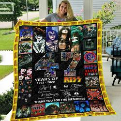 47 Years Of 1973 2020 Kiss Quilt Blanket and Home Decor