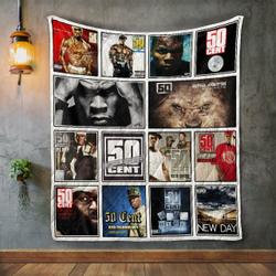 50 Cent Album Covers Quilt Blanket and Home Decor