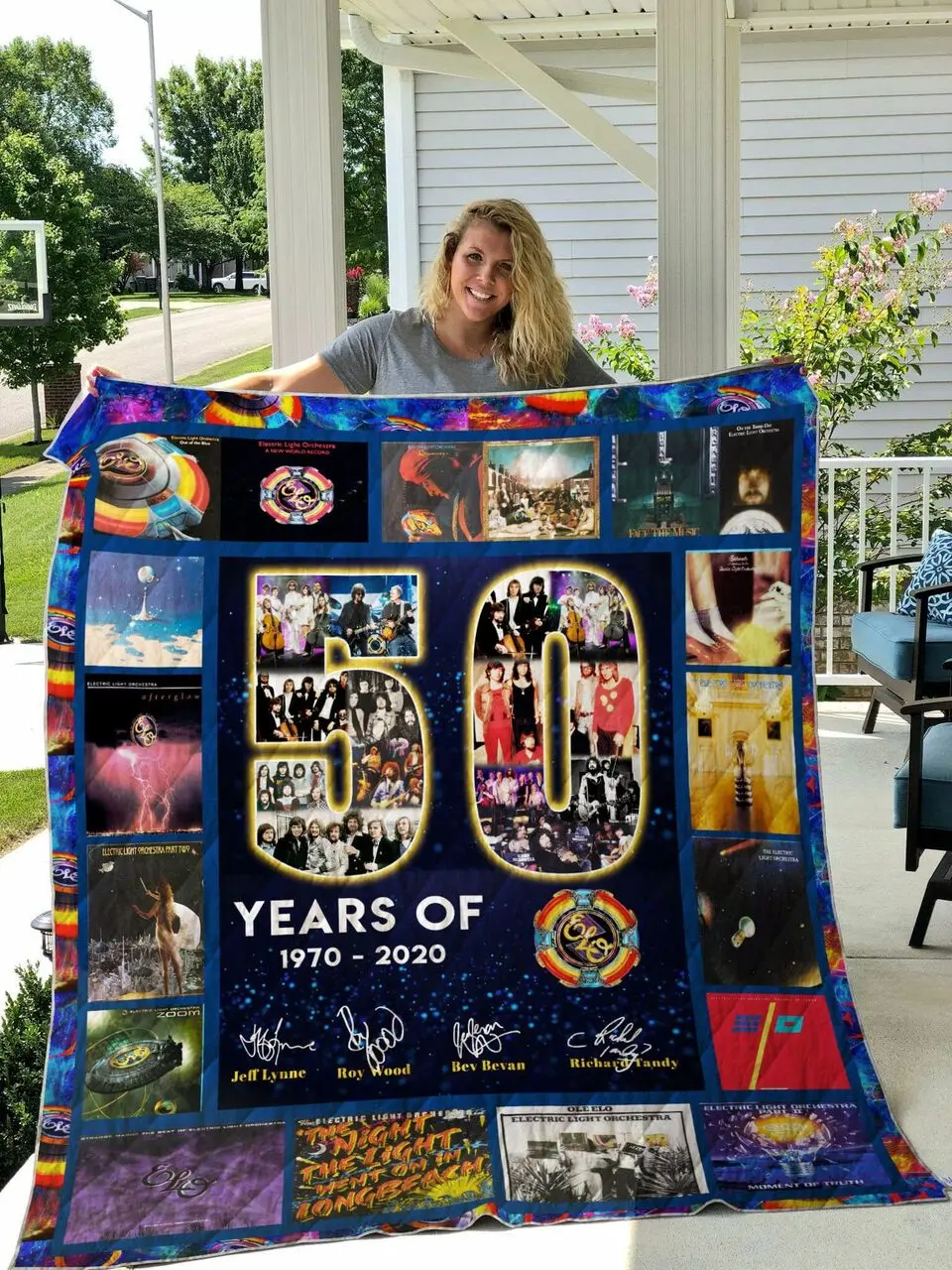 50 Years Of Electric Light Orchestra Quilt Blanket and Home Decor