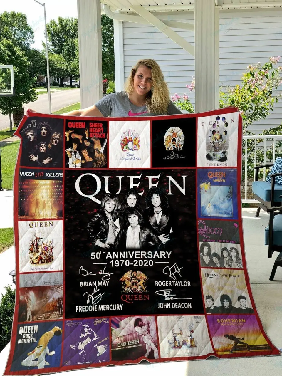 50 Years Of Queen 1970 2020 We Are The Champions Quilt Blanket and Home Decor