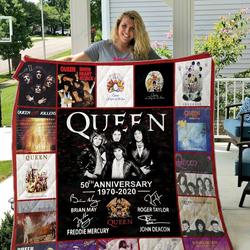 50 Years Of Queen 1970 2020 We Are The Champions Quilt Blanket and Home Decor