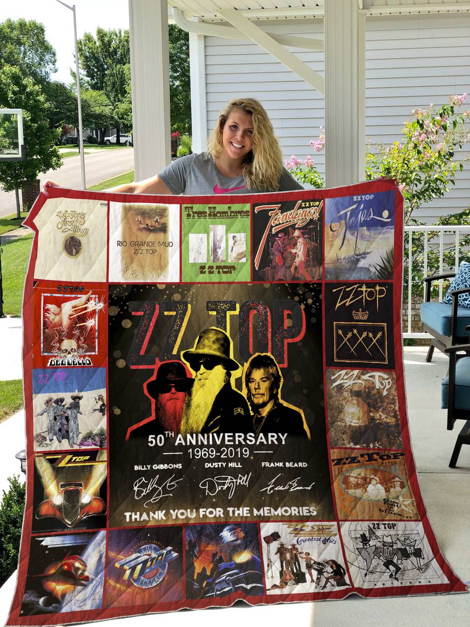 50 Years Of Zz Top Thank You For The Memories Quilt Blanket and Home Decor