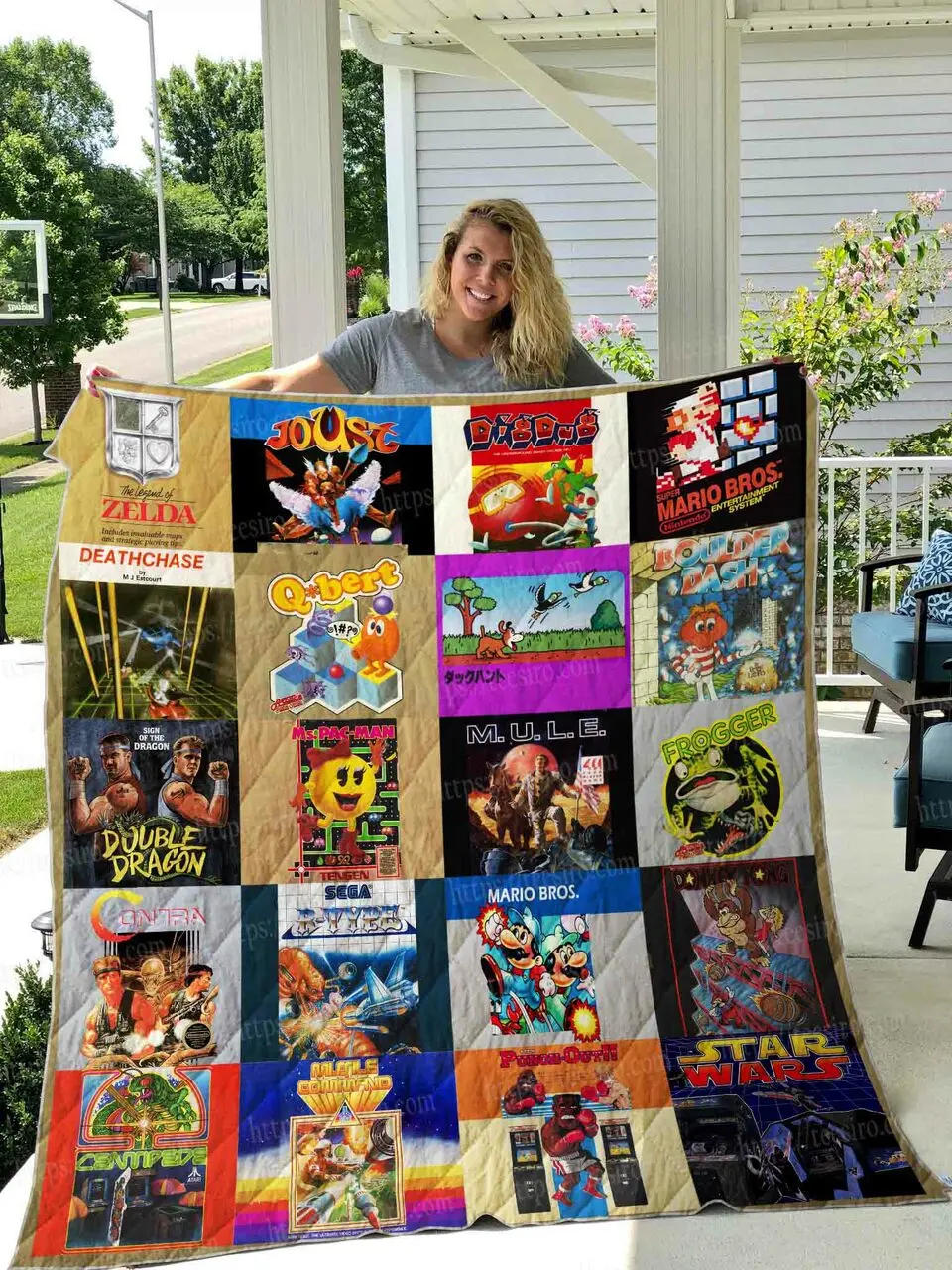 80S Game Quilt Blanket 01 and Home Decor