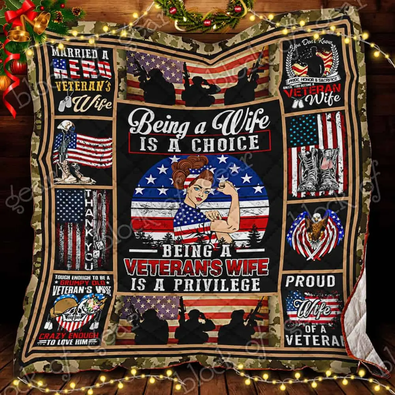 A Bc-Being A Veteran’S Wife Quilt and Home Decor