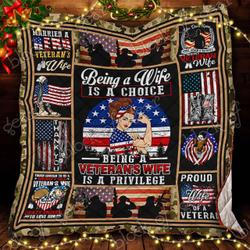 A Bc-Being A Veteran’S Wife Quilt and Home Decor