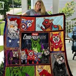 A Bc Corgi Avengers Quilt Blanket N1706 and Home Decor