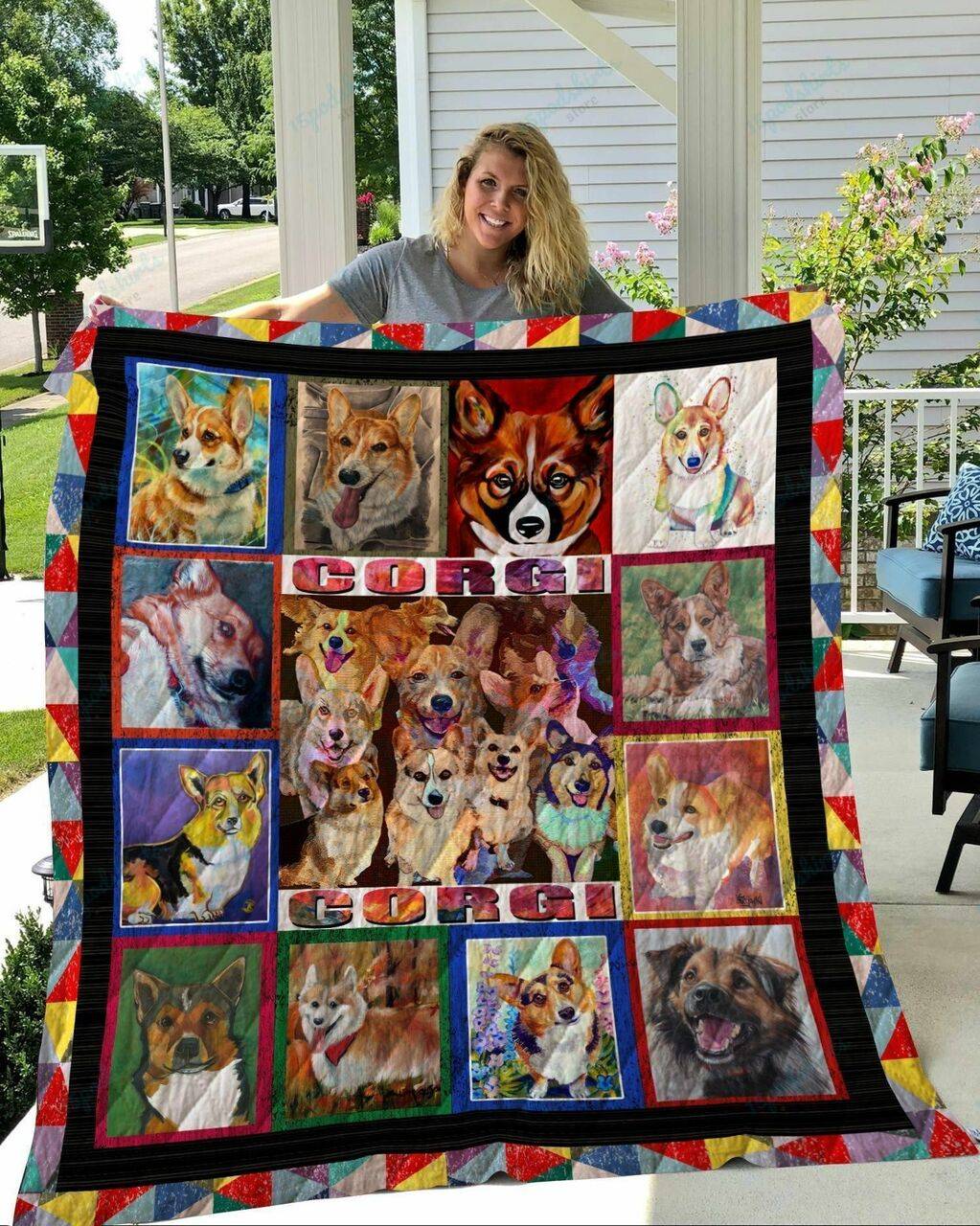 A Bc Corgi V1 Quilt Blanket Th1906 and Home Decor