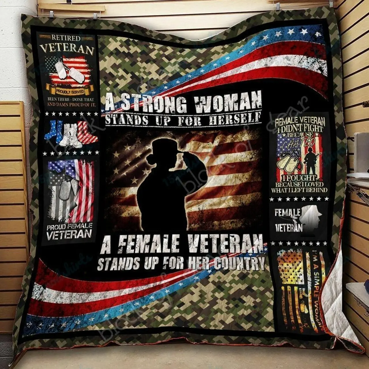 A Bc Female Veteran Quilt Blanket Tt0906 and Home Decor