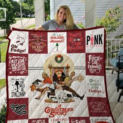A Christmas Story T Shirt Quilt Blanket Ver17 and Home Decor