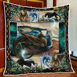 A Couple Of Dragon Quilt Blanket and Home Decor
