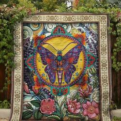 A Floral Butterfly Clt140601 Quilt Blanket and Home Decor