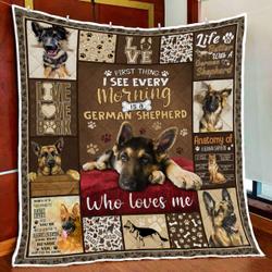 A German Shepherd Who Loves Me Quilt Blanket and Home Decor