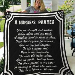 A NurseS Prayer Give Me Strength And Wisdom Quilt Blanket Great Customized Blanket Gifts For Birthday Christmas Thanksgiving and Home Decor