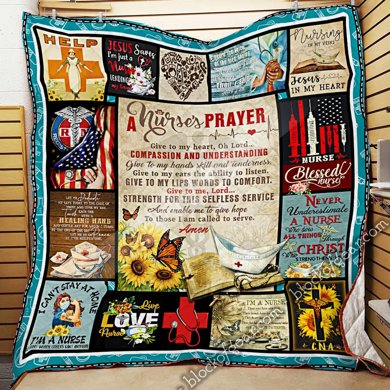 A NurseS Prayer Quilt Blanket Thn1889 and Home Decor