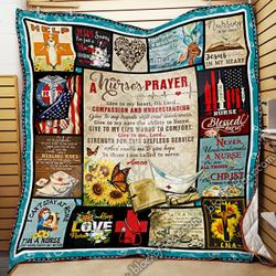 A NurseS Prayer Quilt Blanket Thn1889 and Home Decor