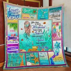 A Soul Of A Mermaid Quilt Blanket Great Customized Blanket Gifts For Birthday Christmas Thanksgiving and Home Decor