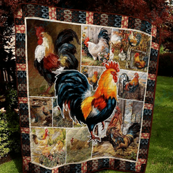 A Special Gift For Fans Ll Rooster Quilt Blanket and Home Decor