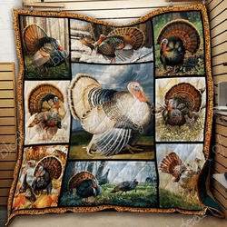 A Special Gift For Fans LL Turkey Bird Quilt Blanket and Home Decor