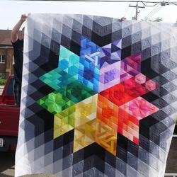 Abstract Colorful Geometry Hur Quilt fa and Home Decor