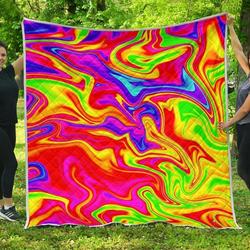 Abstract Colorful Liquid Trippy Cl17100003Mdq Quilt Blanket and Home Decor