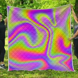 Abstract Holographic Trippy Cl17100008Mdq Quilt Blanket and Home Decor