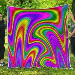 Abstract Neon Trippy Cl17100011Mdq Quilt Blanket and Home Decor