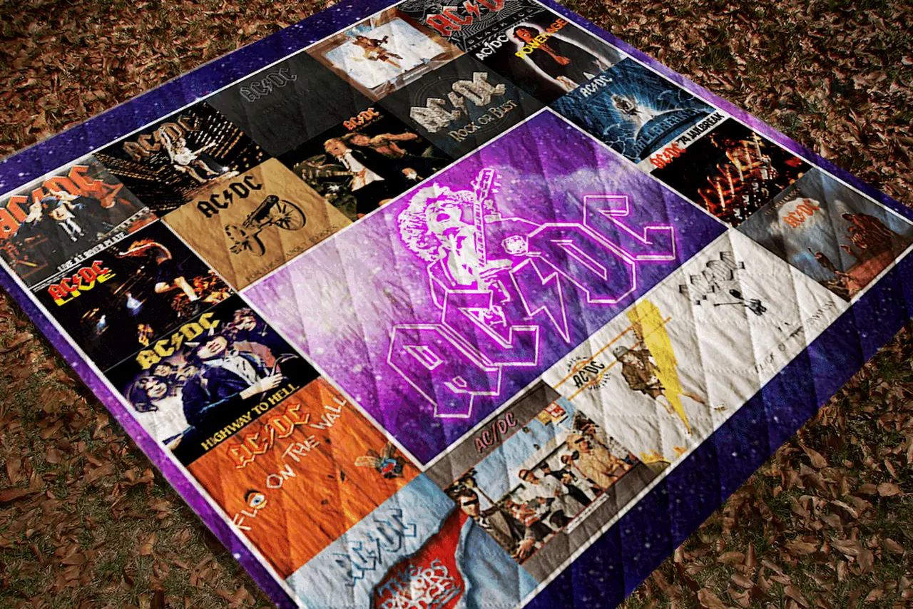 Ac Dc Lp Albums Quilt Blanket and Home Decor