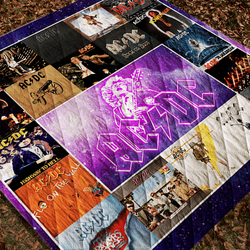 Ac Dc Lp Albums Quilt Blanket and Home Decor