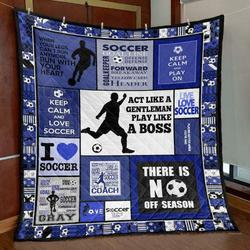 Act Like Gentleman Soccer Blue Quilt Blanket Vh09  Quilt and Home Decor