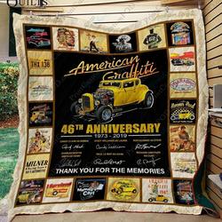Adu American Graffiti Quilt Blanket Ver 04 and Home Decor